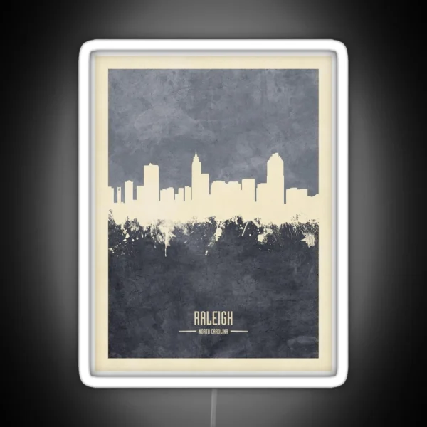 Raleigh North Carolina Skyline RGB Neon Sign