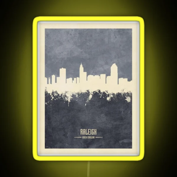 Raleigh North Carolina Skyline RGB Neon Sign