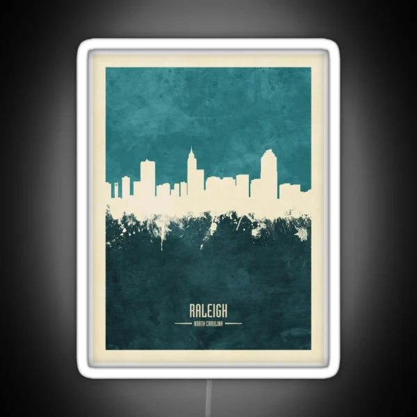 Raleigh North Carolina Skyline RGB Neon Sign