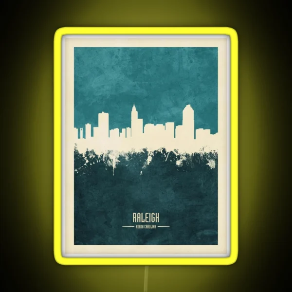 Raleigh North Carolina Skyline RGB Neon Sign