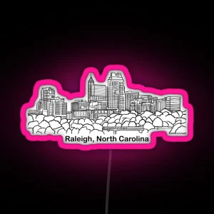 Raleigh North Carolina Skyline RGB Neon Sign