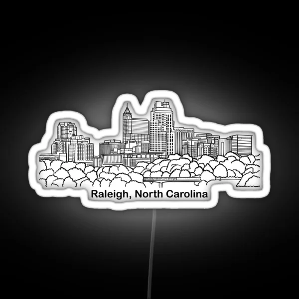 Raleigh North Carolina Skyline RGB Neon Sign