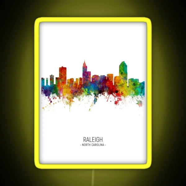 Raleigh North Carolina Skyline RGB Neon Sign