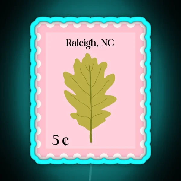 Raleigh North Carolina Stamp RGB Neon Sign