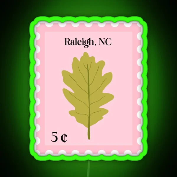 Raleigh North Carolina Stamp RGB Neon Sign
