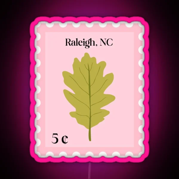 Raleigh North Carolina Stamp RGB Neon Sign