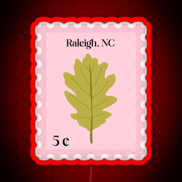 Raleigh North Carolina Stamp RGB Neon Sign