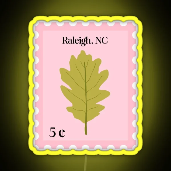 Raleigh North Carolina Stamp RGB Neon Sign