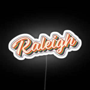 Raleigh Retro City Text RGB Neon Sign