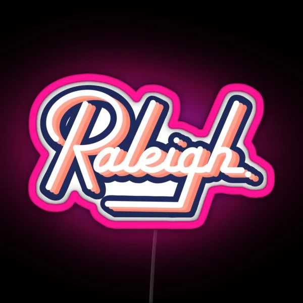 Raleigh Retro RGB Neon Sign