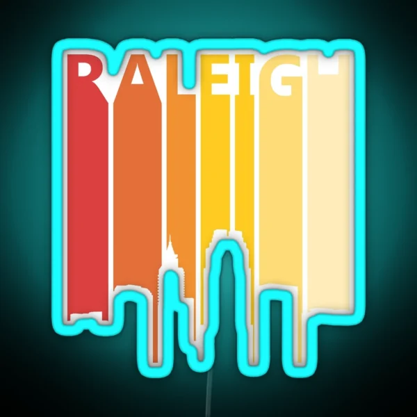 Raleigh Skyline Silhouette RGB Neon Sign
