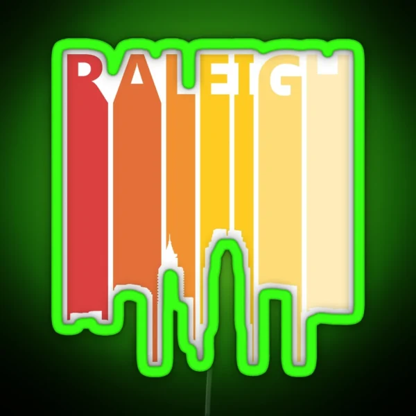 Raleigh Skyline Silhouette RGB Neon Sign