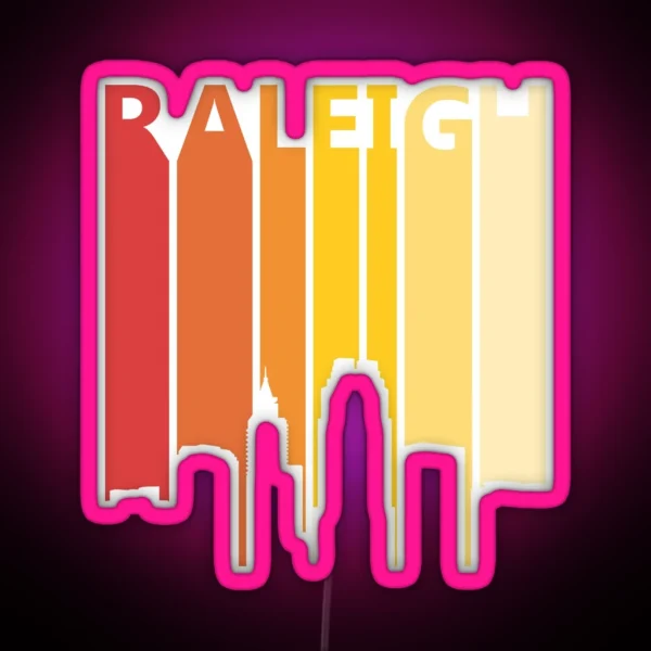 Raleigh Skyline Silhouette RGB Neon Sign