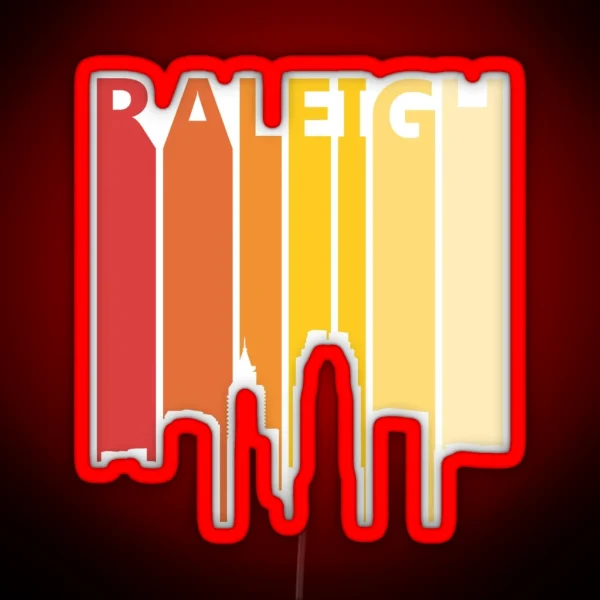 Raleigh Skyline Silhouette RGB Neon Sign