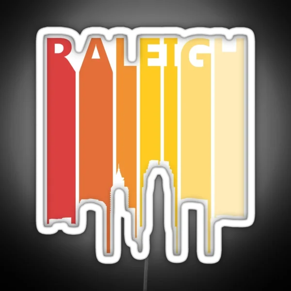 Raleigh Skyline Silhouette RGB Neon Sign