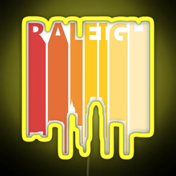 Raleigh Skyline Silhouette RGB Neon Sign
