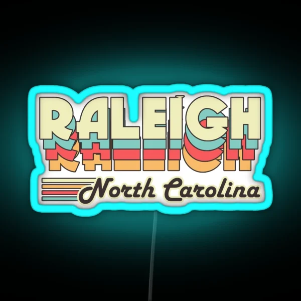 Raleigh Town Retro RGB Neon Sign