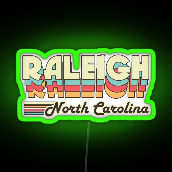 Raleigh Town Retro RGB Neon Sign