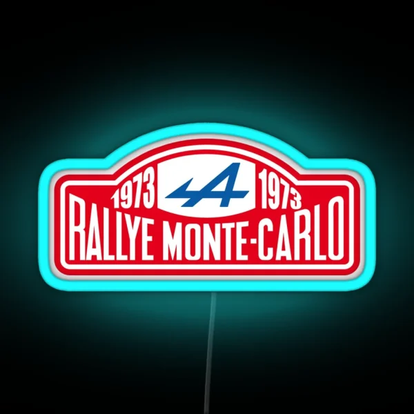 RALLYE MONTE CARLO 1973 ALPINE PLATE RGB Neon Sign