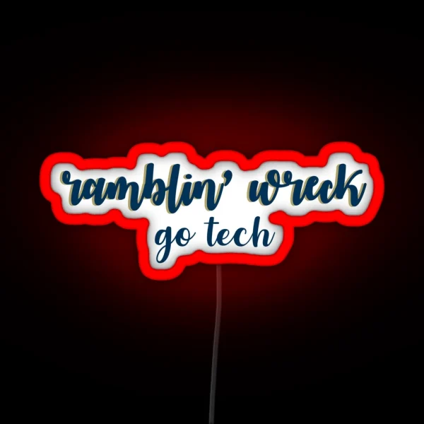 Ramblin Wreck Go Tech RGB Neon Sign