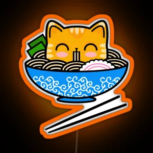 Ramen Cat And Asian Food Noodle Bowl Lover RGB Neon Sign