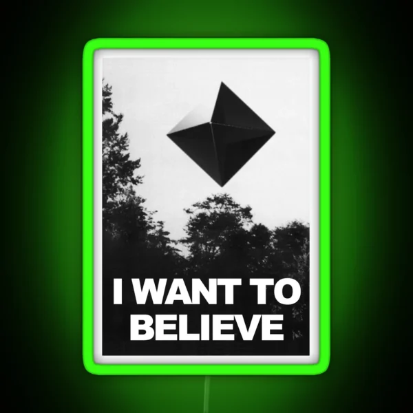 Ramiel I Want To Believe Neon Genesis Evangelion RGB Neon Sign