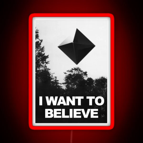 Ramiel I Want To Believe Neon Genesis Evangelion RGB Neon Sign