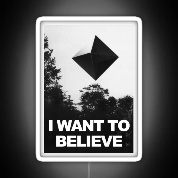 Ramiel I Want To Believe Neon Genesis Evangelion RGB Neon Sign