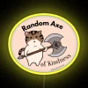 Axe of Kindness neon sign with yellow RGB lighting.