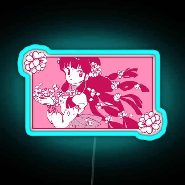 Ranma 1 2 Manga Panel Blooming Shampoo RGB Neon Sign