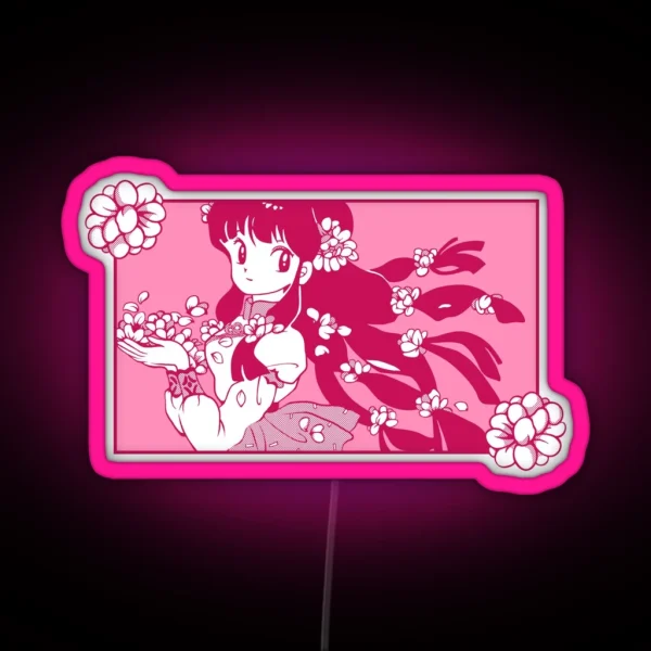 Ranma 1 2 Manga Panel Blooming Shampoo RGB Neon Sign