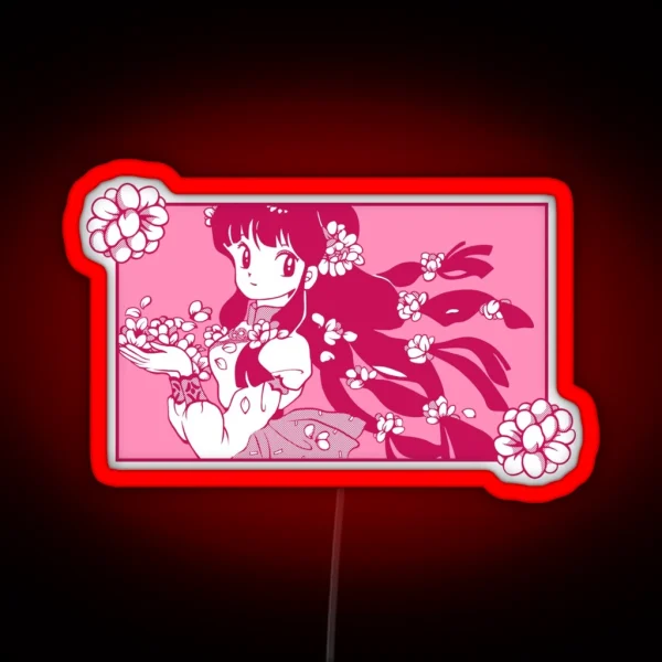 Ranma 1 2 Manga Panel Blooming Shampoo RGB Neon Sign