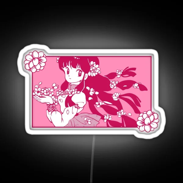 Ranma 1 2 Manga Panel Blooming Shampoo RGB Neon Sign