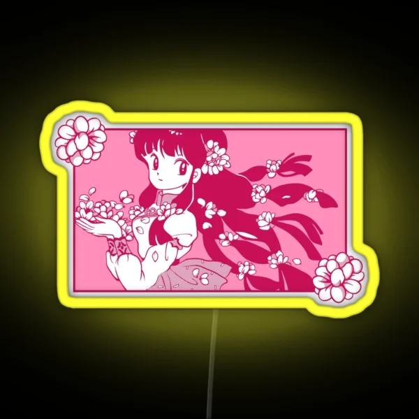 Ranma 1 2 Manga Panel Blooming Shampoo RGB Neon Sign