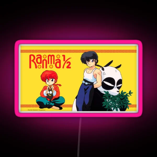 Ranma 1 2 Ranma Saotome And Genma Saotome RGB Neon Sign