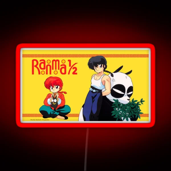 Ranma 1 2 Ranma Saotome And Genma Saotome RGB Neon Sign
