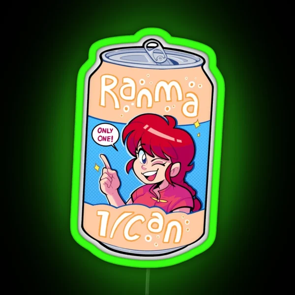 Ranma 1 2 Soda Can RGB Neon Sign