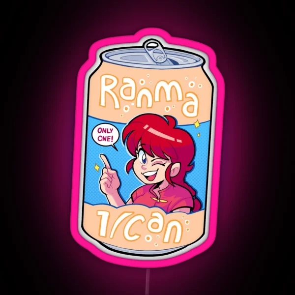 Ranma 1 2 Soda Can RGB Neon Sign