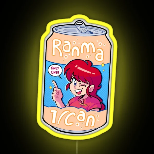 Ranma 1 2 Soda Can RGB Neon Sign