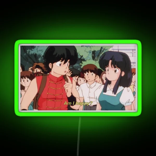 Ranma Am I Happy RGB Neon Sign