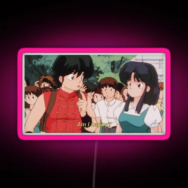 Ranma Am I Happy RGB Neon Sign