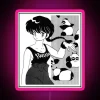 Ranma and Genma Saotome from Ranma ½ Special Edition with vibrant RGB neon sign.