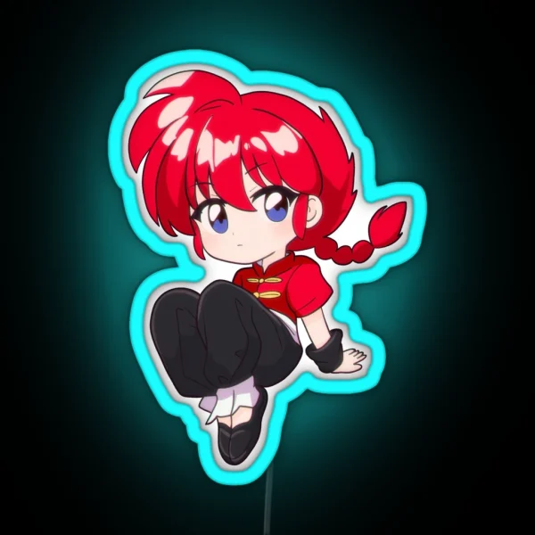 Ranma Chibi Sitting RGB Neon Sign
