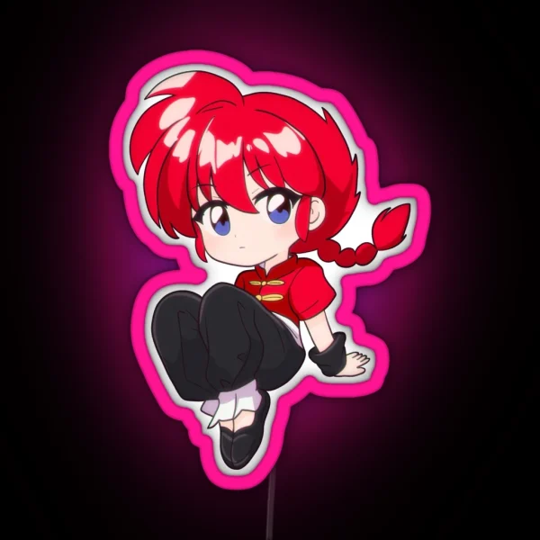 Ranma Chibi Sitting RGB Neon Sign