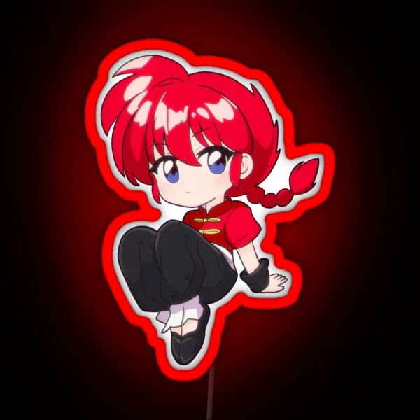 Ranma Chibi Sitting RGB Neon Sign