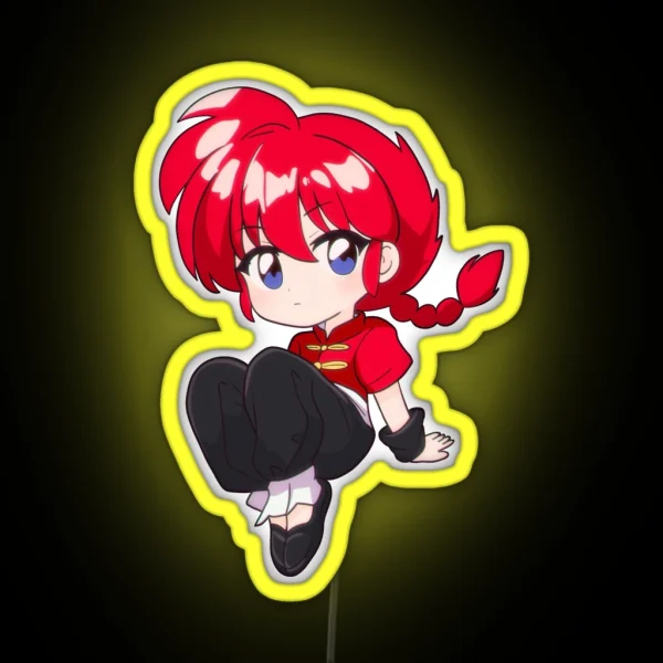 Ranma Chibi Sitting RGB Neon Sign