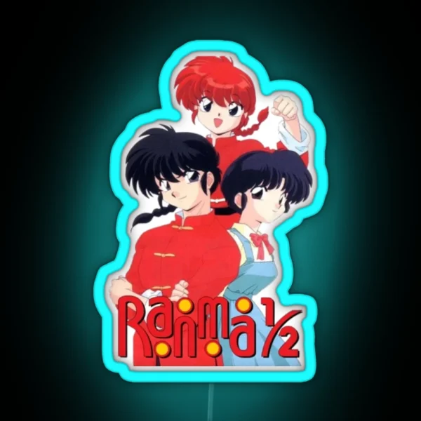 Ranma Group ORIGINAL BY CRUSHART1 ON REDBUBBLE RGB Neon Sign