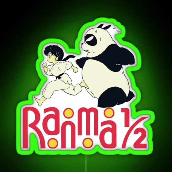 Ranma Panda Run ORIGINAL DRAWN RGB Neon Sign