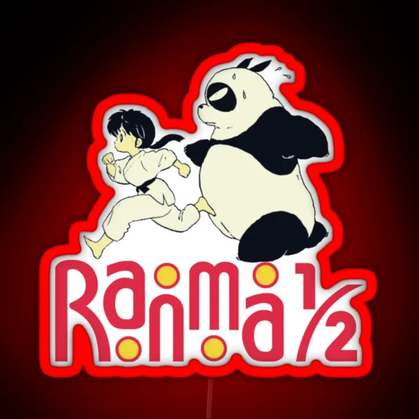 Ranma Panda Run ORIGINAL DRAWN RGB Neon Sign