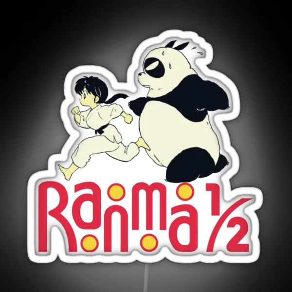 Ranma Panda Run ORIGINAL DRAWN RGB Neon Sign